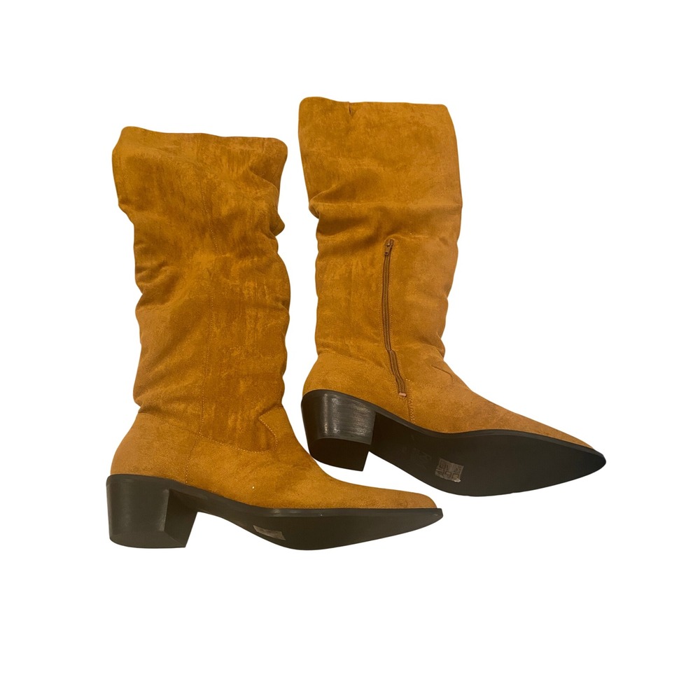Rebecca Minkoff Jennis1 Camel Suede Tall Slouchy Pointed Toe Boots 10M